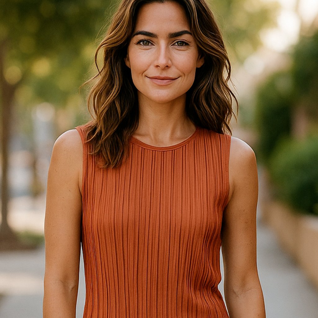 414 Womens Bronze Accordion Tank